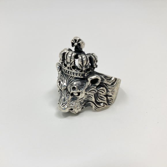 Crown Lion King ring sterling silver 925 for men - Picture 4 of 9